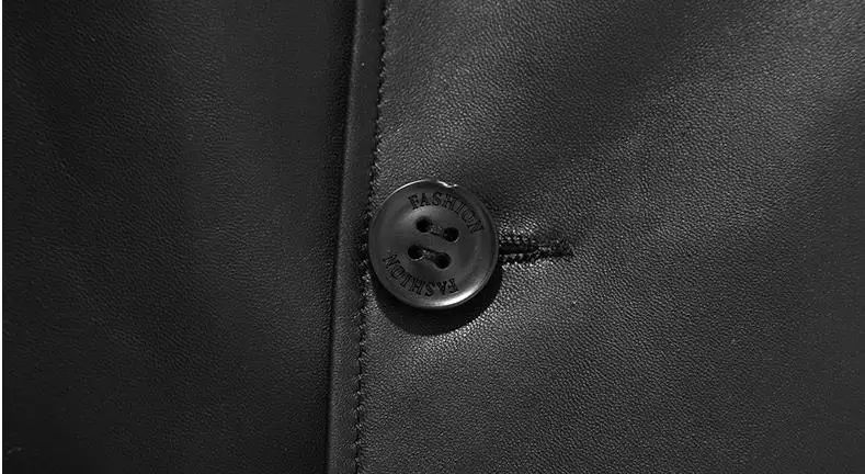PViviYong зимняя высококачественная куртка из натуральной кожи, Пылезащитная куртка из овечьей кожи, длинная парка, Мужская D-W181030