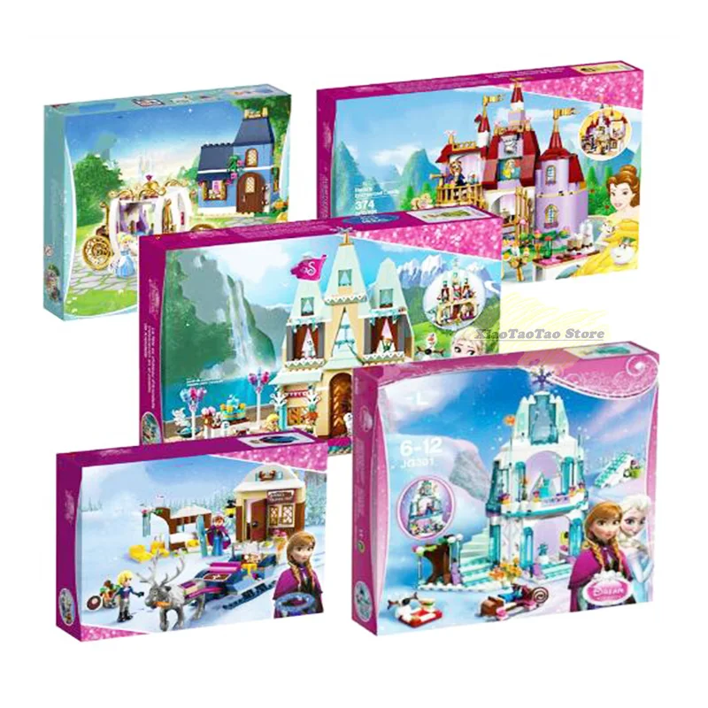 

Elsa Anna Snow Queen Figures Dress Up Kristoff Sleigh Adventure Building Block Toys Compatible legoingly Girl Friends Princess