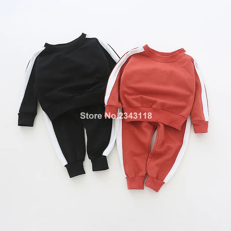 

Autumn Winter Boys Girls Fashion Cotton Sports Suits Kids Long Sleeve Pullover +pants 2pcs Sets Children Clothing Sets 1-5y