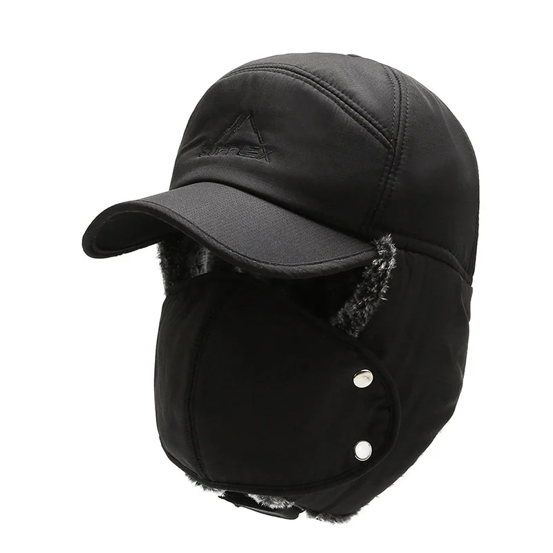 K242 Winter Hat New Lei Feng Hat Men's Stylish Caps Warm Ear Protection Windproof Ear Protection Pilot Hat Baseball Cap