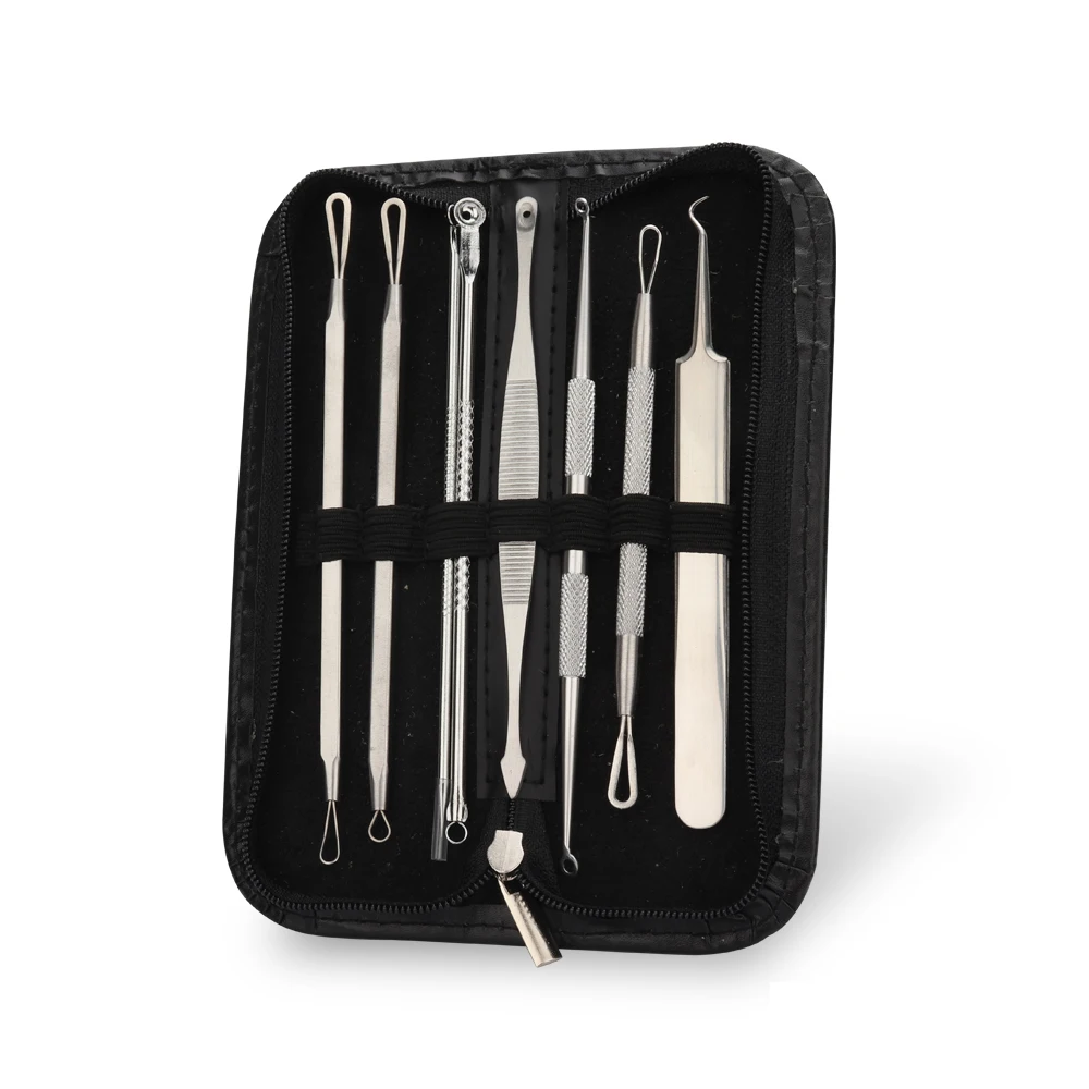 

4/5/6/7/8pcs/set Blackhead Comedone Acne Pimple Blackhead Remover Tool Spoon for Face Skin Care Tool Needles Facial Pore Cleaner