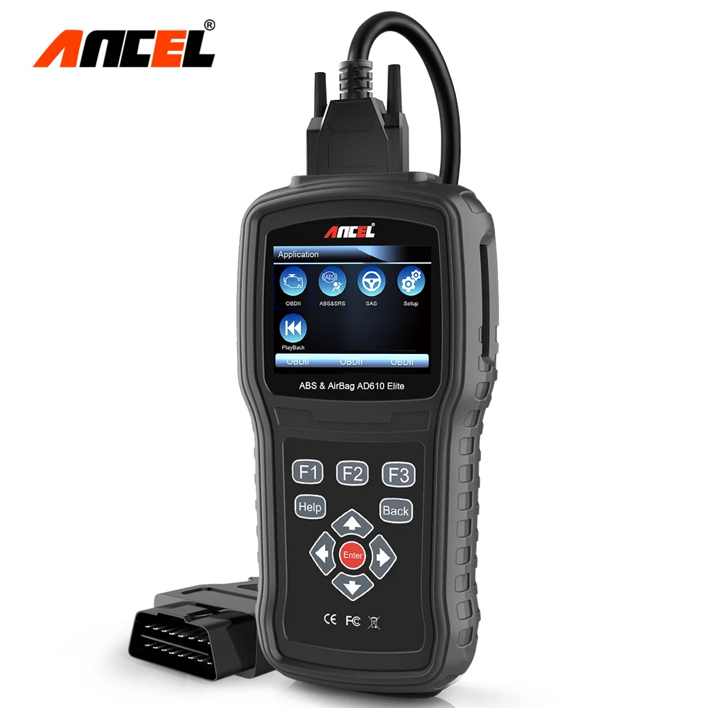 US $102.96 Ancel AD610 Elite OBD2 Scanner 4 System OBD 2 Automotive Scanner ABS SAS SRS Rest Car Diagnostic Tools Free Shipping