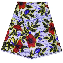 Хлопок нигерийский Анкара голландский воск ткань африканские Цветы Печать Ткань 6 ярдов \ Лот