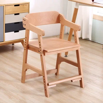 

Solid Wood Children's Learning Chair Adjustable Backrest Writing Chair Home Elementary School Students Correct Sitting Desk Stoo