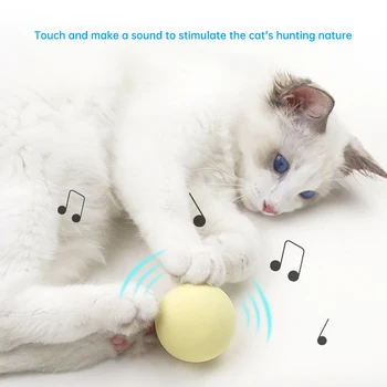 

Funny Babble Ball Portable Cat Toy Pet Interactive Home Animal Sounds Electric Bite Resistant Training Battery Powered EVA