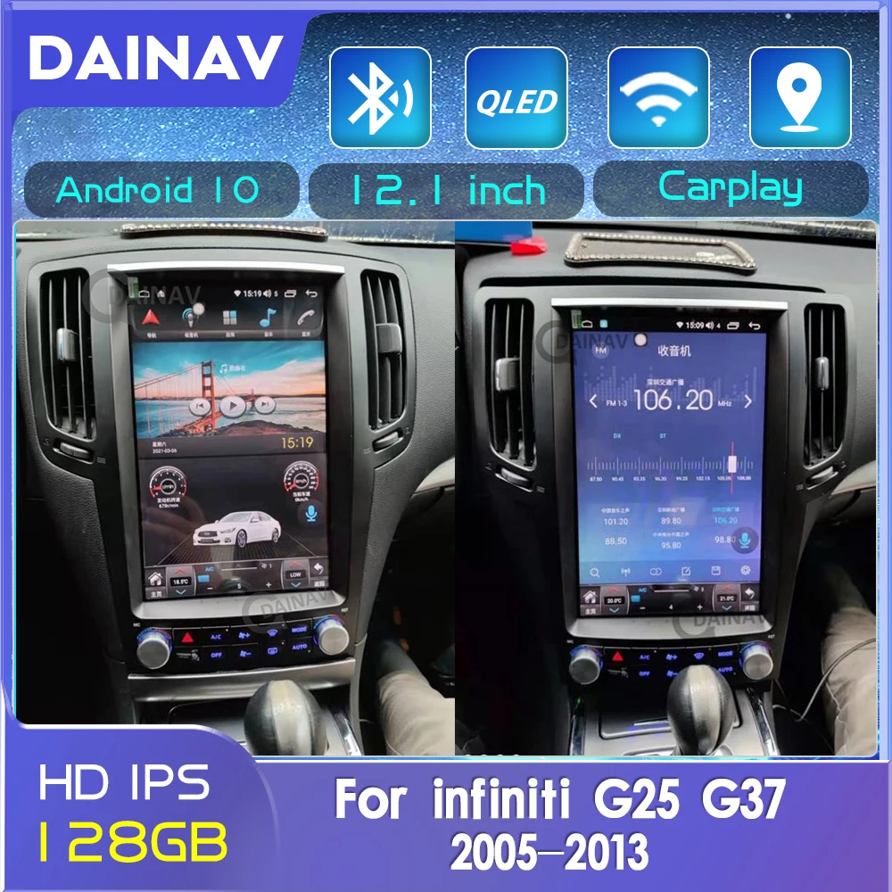 128GB Android carplay Radio for infiniti G35 G25 G37S 2004 2013 Coupe