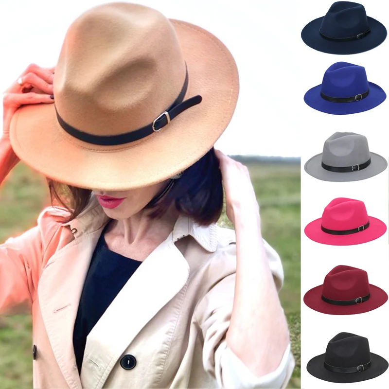 Женская фетровая шляпа, зимняя фетровая шляпа для женщин, имитация шерсти, Классическая винтажная британская Осенняя Дамская джазовая уличная фетровая шляпа для мужчин