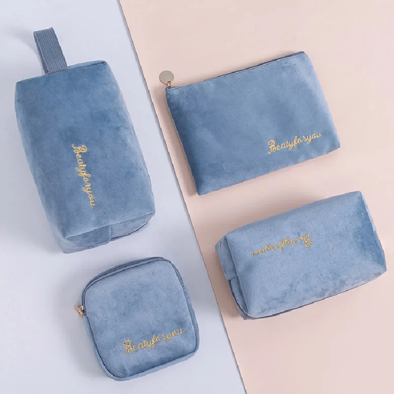 

Velvet Candy Color Multifunction Travel Cosmetic Bag Women Makeup Bags Toiletries Organizer Storage Make Up Case Zipper Bag