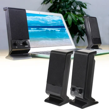 

3W Dual Track Volume Control 3.5mm Jack PC USB Power Laptop Portable Wired Stereo Music Player Desktop Computer Speakers Mini