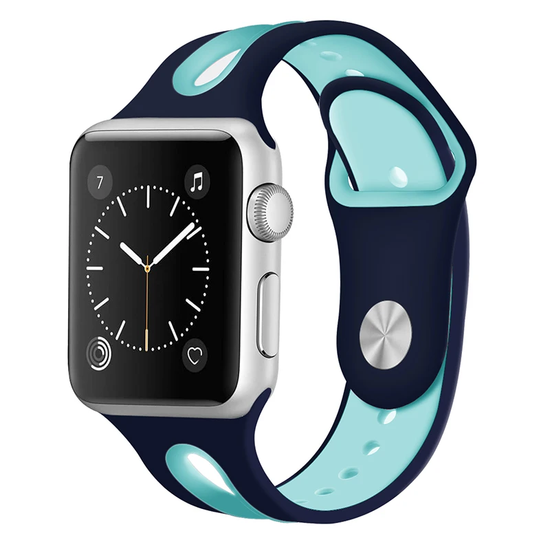 Силиконовый спортивный ремешок для Apple Watch 5 4 3 2 1 42 мм 38 мм резиновый ремешок для часов для Iwatch 5 4 3 40 мм 44 мм - Цвет ремешка: Color 8