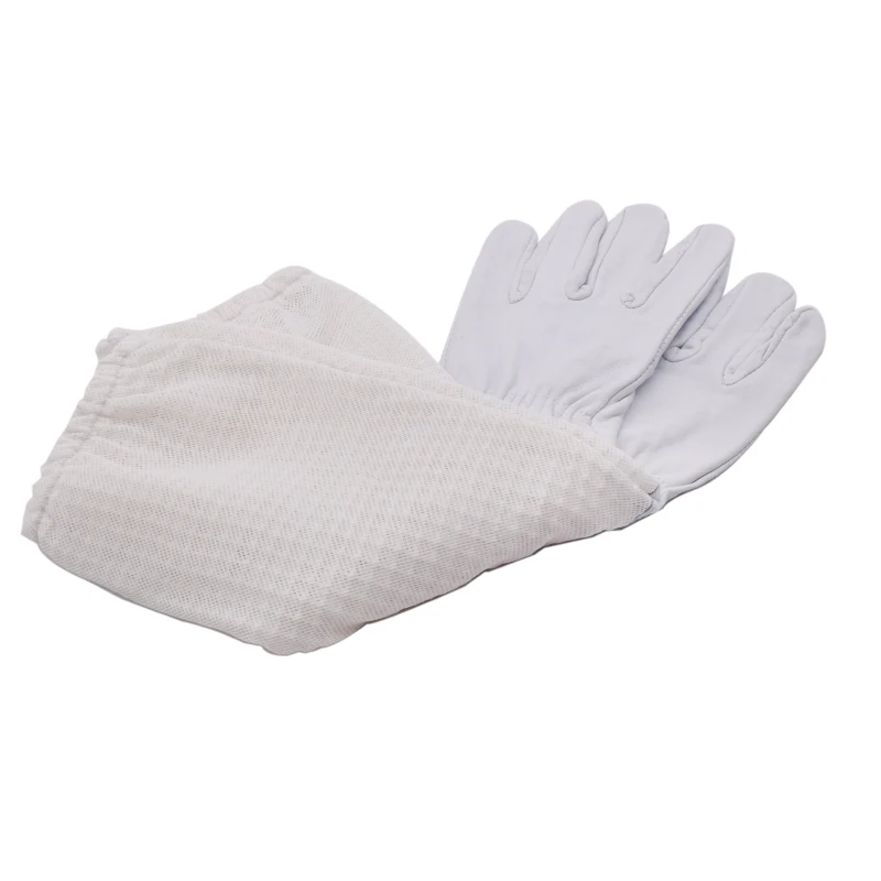 Beekeeping gloves Ultra Mesh Beekeepers Gloves Three-layer Net Ventilation Protect Your Hands Fully Ventilated Goatskin Beekeeping Gloves