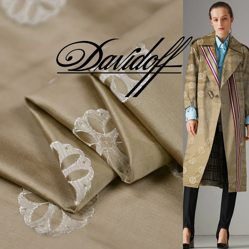 70% шелк 30% хлопок 138 см ширина 42momme брендовая сатиновая ткань Клевер жаккардовая ткань для рукоделия шитья женское платье распродажа Горячая Новинка