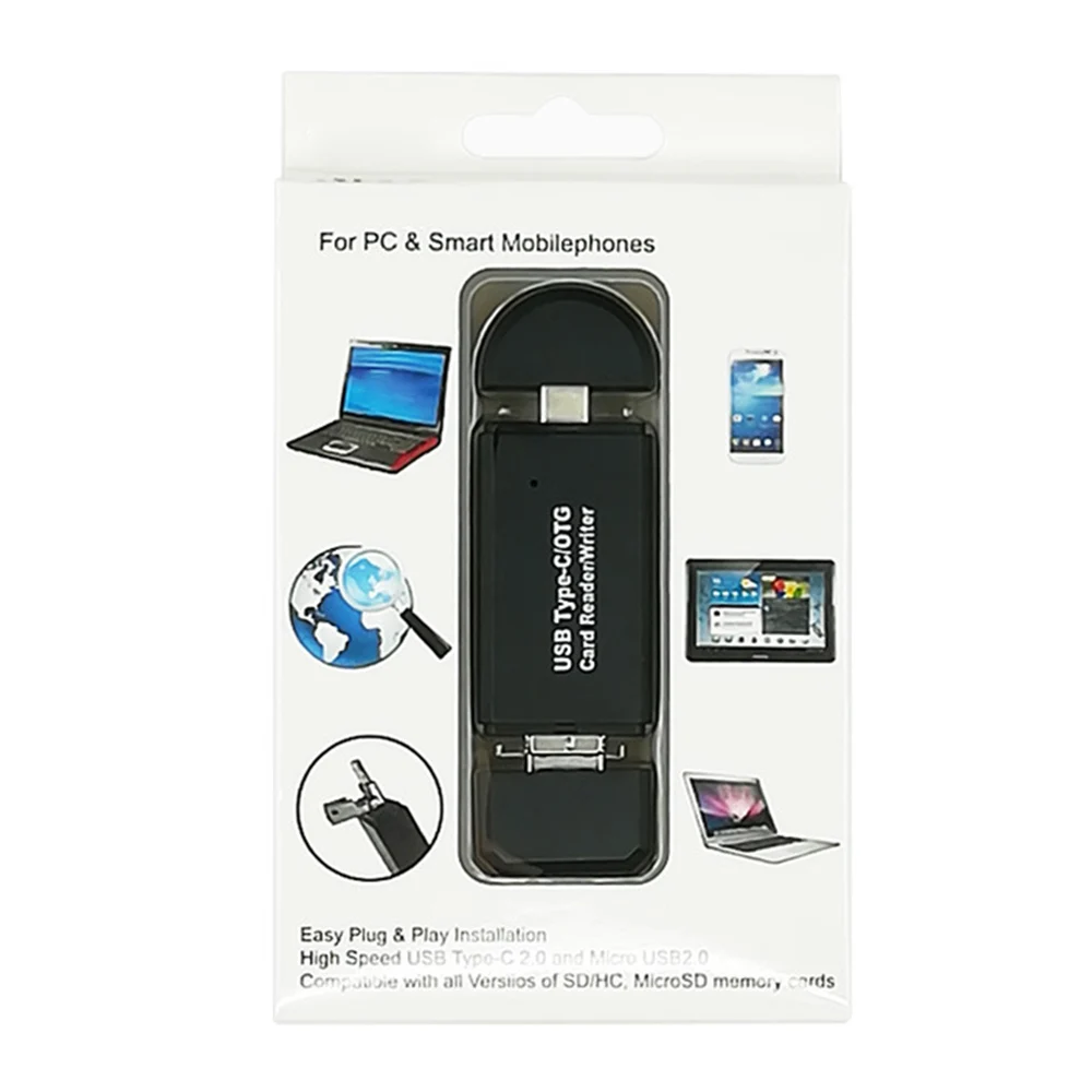 Горячая Распродажа 3 в 1 usb type C Micro USB OTG кард-ридер высокоскоростной USB2.0 Универсальный TF SD для Android компьютера удлинители