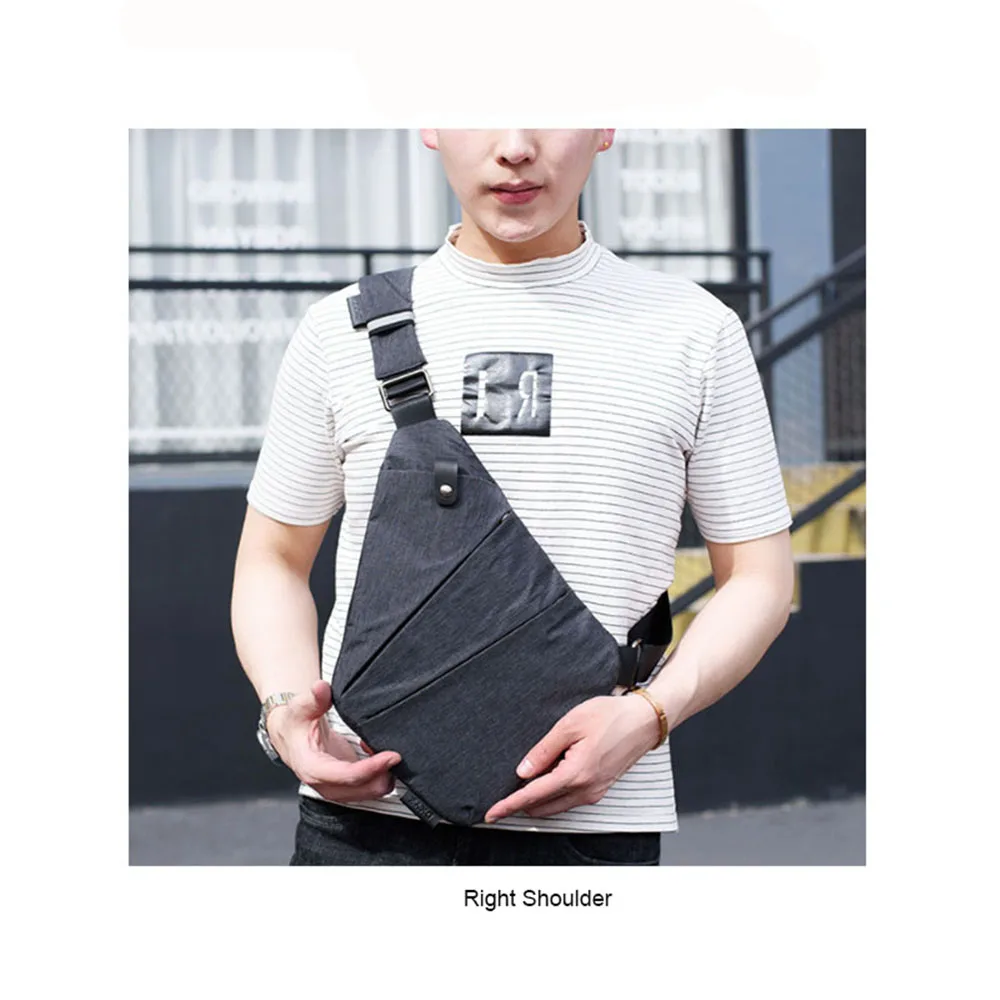 Riayoe сумка на плечо с защитой от кражи, сумка для путешествий, деловая сумка Fino, брендовая мужская сумка с защитой от кражи, ремень безопасности, цифровая сумка для хранения, нагрудная сумка - Цвет: right