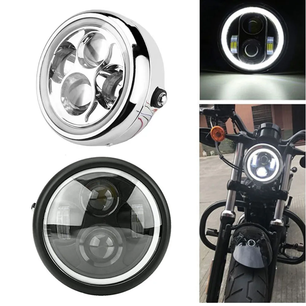 Для Harley Sportster Cafe Racer Bobber GN125 CG125 мотоцикл ретро светодиодная проекционная Фара