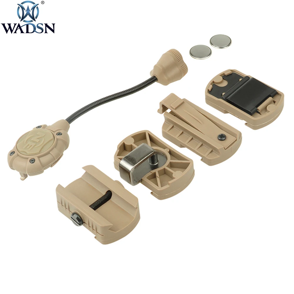 WADSN Helmet Princeton Tec MPLS3 Red Green Weapon Airsoft Light IR