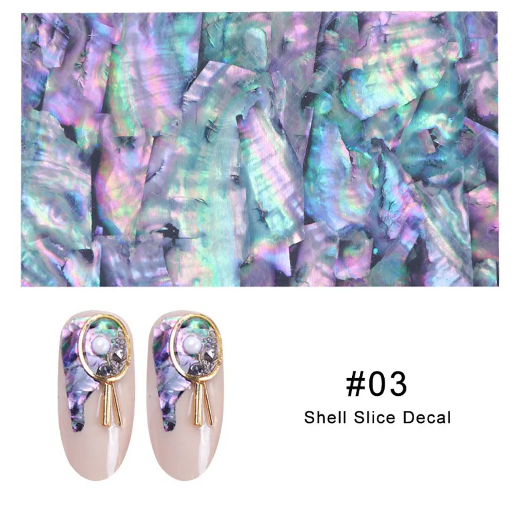 Наклейка для дизайна ногтей 3D прямая нашивка в виде ракушки ювелирные изделия из раковин Блестящий 14 цветов - Цвет: C