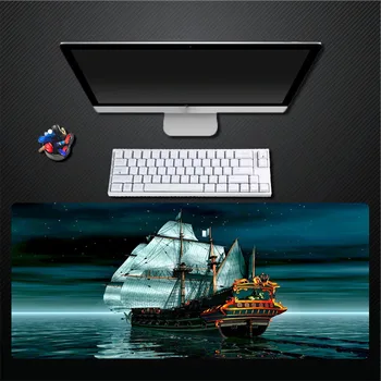 

Blue Sea Sailboat Large Size Desktop Rectangular Mouse Pad Game Player Exclusive Non-slip Durable Pad Keyboard Pad