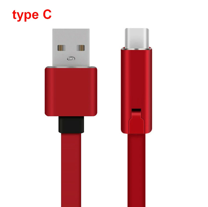 red type C Кабель зарядного устройства, восстанавливаемый usb-кабель для синхронизации данных, шнур для зарядки, ремонт, рециркуляция, адаптер для зарядки, шнур для TypeC Micro USB - Цвет: red type C