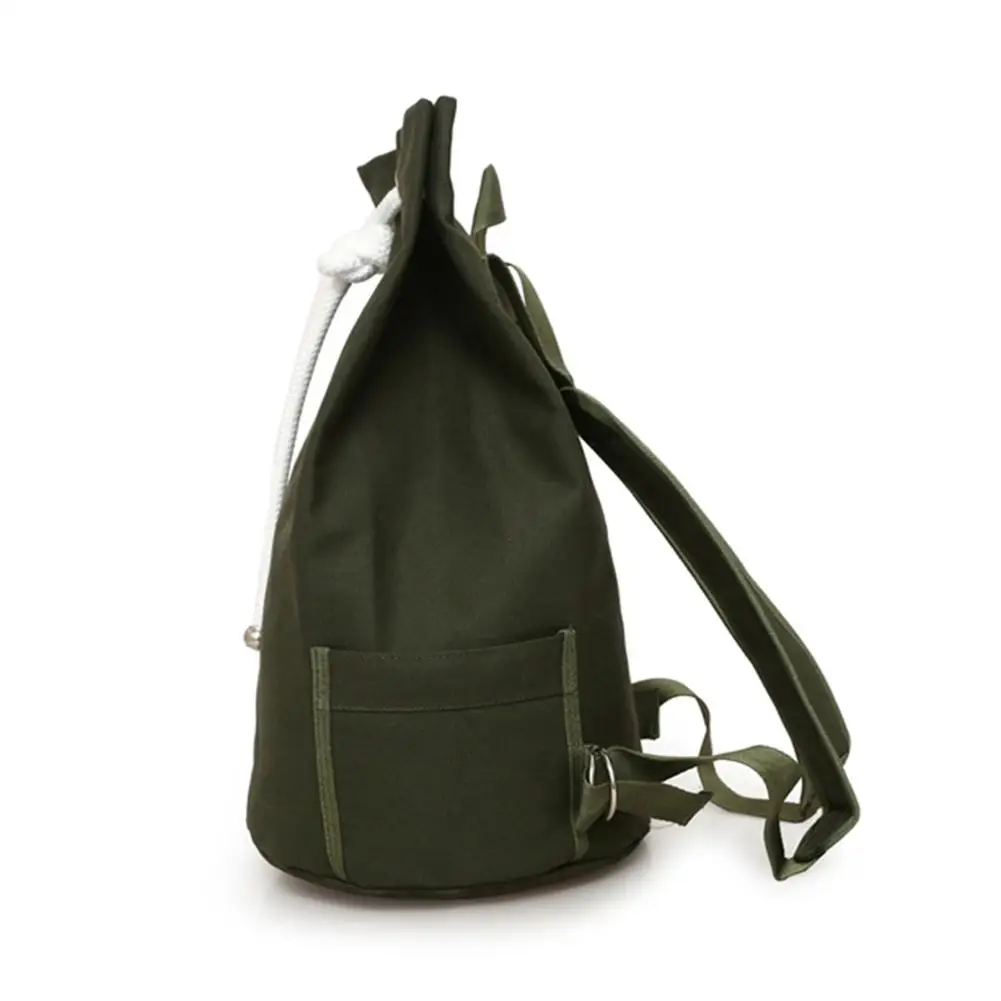 Men's Canvas Backpack New Large Capacity Men Drawstring Bagpack Bucket Unisex Fashionable Concise Shoulder Bag Male Schoolbag