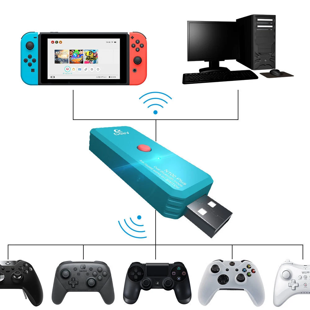 Coov N100 PLUS Bluetooth Joypad конвертер для PS4/Xbox One беспроводной контроллер адаптер для nintendo Switch NS проводной геймпад