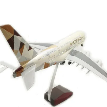 

LED Etihad 380 Simulation Flying Model Aircraft Model Furniture Decoration Children Toy Model Aircraft