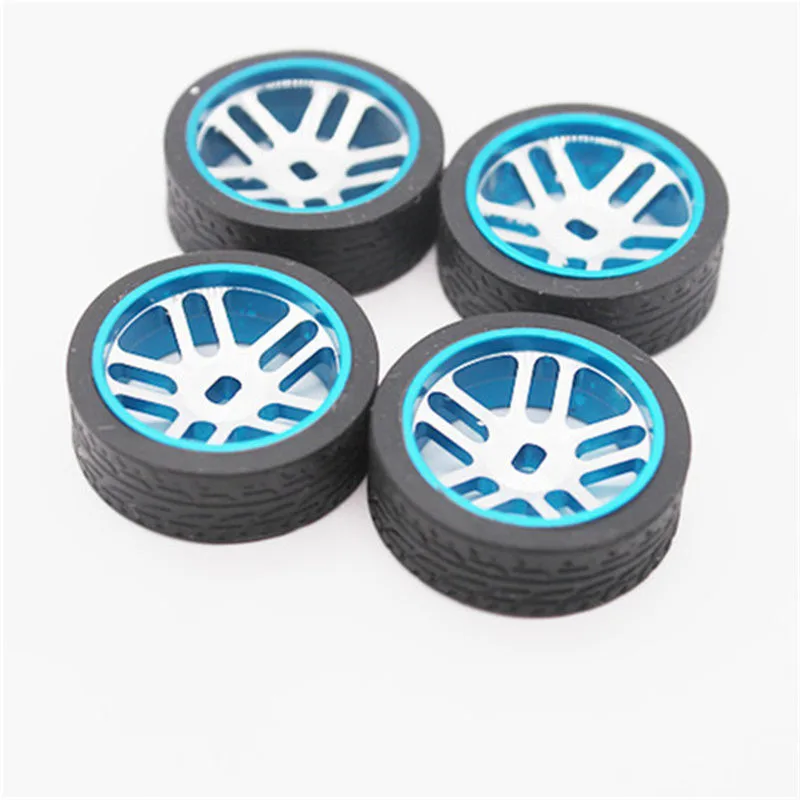 Metal Wheel Hubs Simulation Tire Rims Set For Kyosho MINI-Z AWD Wltoys K989 RC