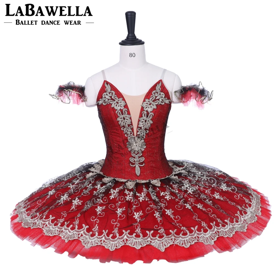 Don Quixote Performance Stage Girls Pancake Ballet Tutus Black&Red Platter Tutu Dress BT9203 Custom Made Dance Costumes