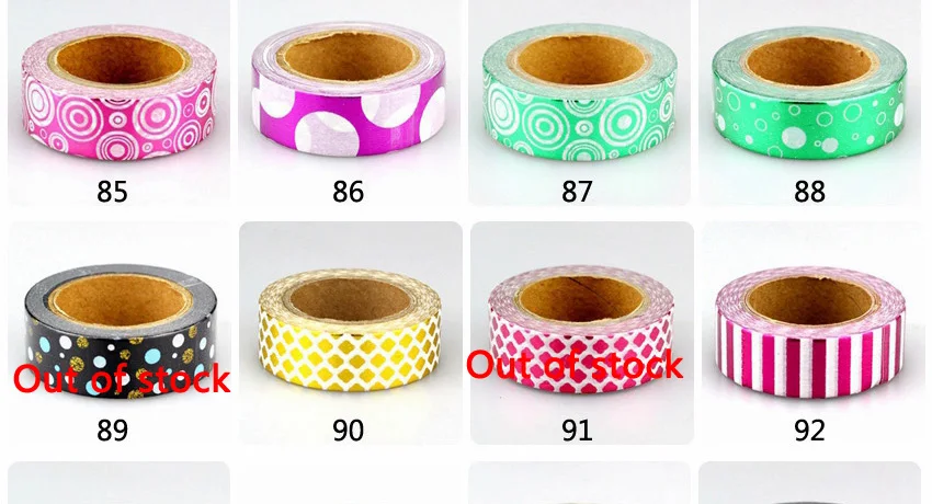 Decorativos de Papelaria Padrões Lote Folha Washi Tape Scrapbooking Ferramenta Fita Adesiva Adesivos Atacado 149 30 Pçs - 14 ??_11