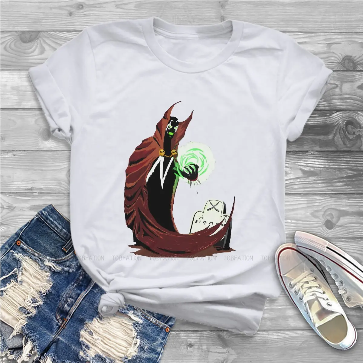 T-Shirt Oversize Comica Spawn Abbigliamento Femminile Lapide Abbigliamento Femminile Vintage Kawaii