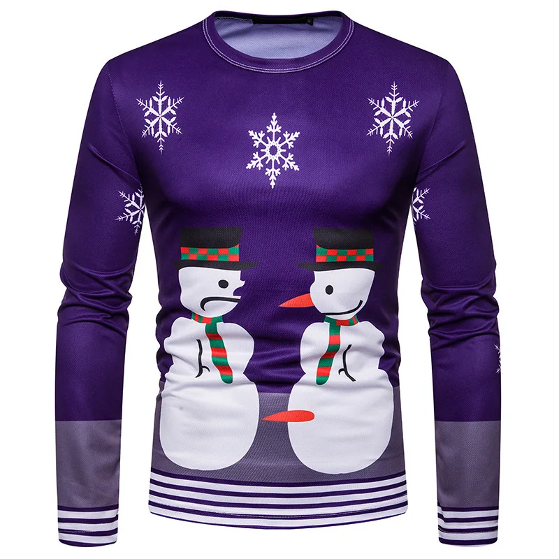 

Miicoopie 2019 New Arrival Christmas Print Long Sleeve T-shirt