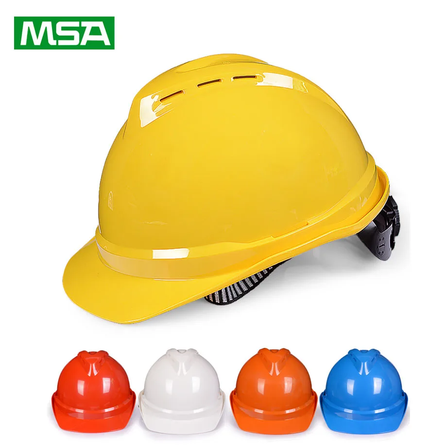 

MSA Safety Helmet V-Gard ABS Material Type Hard Hat Breathable Work Cap Security Labor Construction Working Protective Helmets