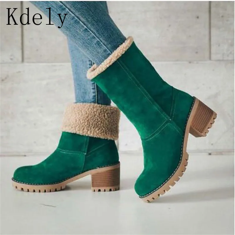 

Plus size 43 snow boots anti-skid warm midsole with thick cotton boots with flanged sides two women's boots botas mujer