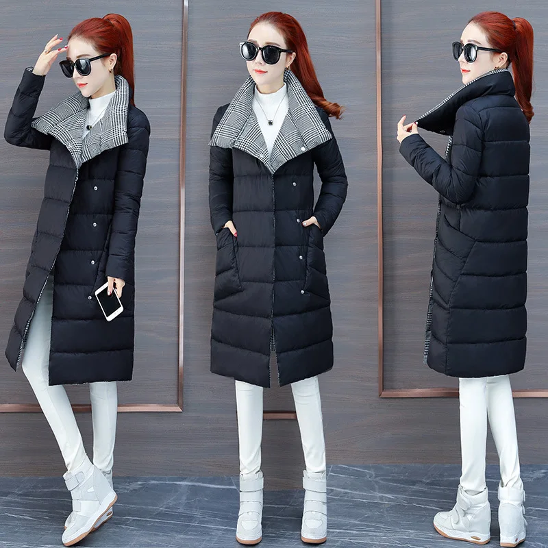 

Winter CHIC Cotton Coat Women's Mid-length 2018 New Style Slim Fit down Feather Cotton-padded Clothes Women's over-the-Knee Coat