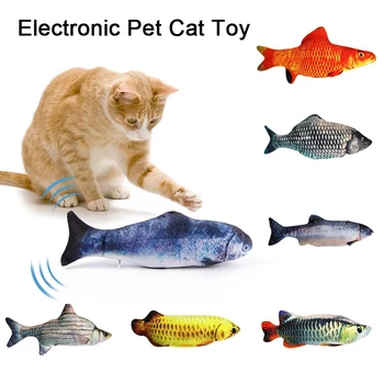 

30CM Electronic Pet Cat Toy Electric USB Charging Simulation Fish Toys For Dog Cat Chewing Playing Biting Stuffed Pillow Doll