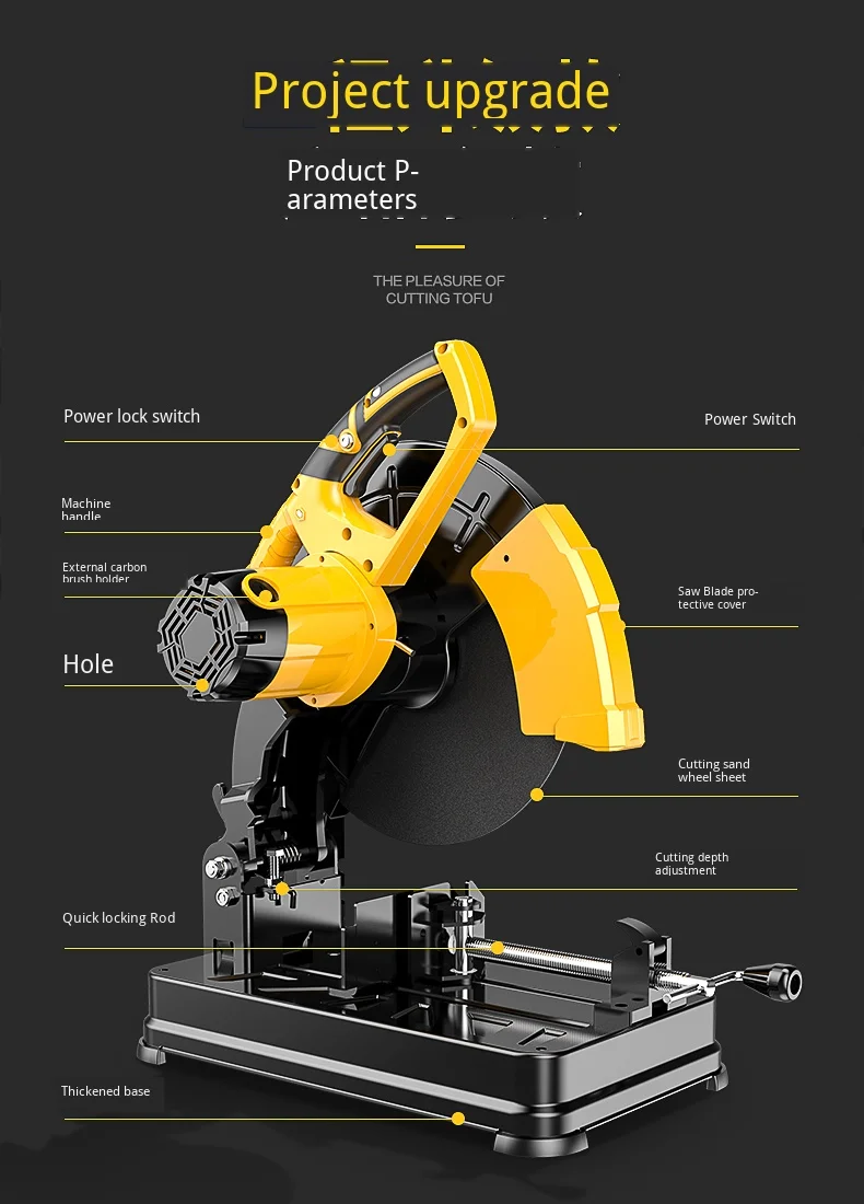 Máquina de corte doméstica de alta potencia, multifunción, pequeño perfil  de metal, madera, acero inoxidable, 45 grados|Sierras eléctricas| -  AliExpress