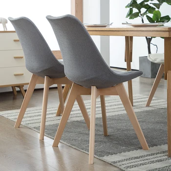 

Cloth / PU Comedores Modernos Muebles Home Dining Chair Back Office Chair Creative Solid Wood Nordic Chair