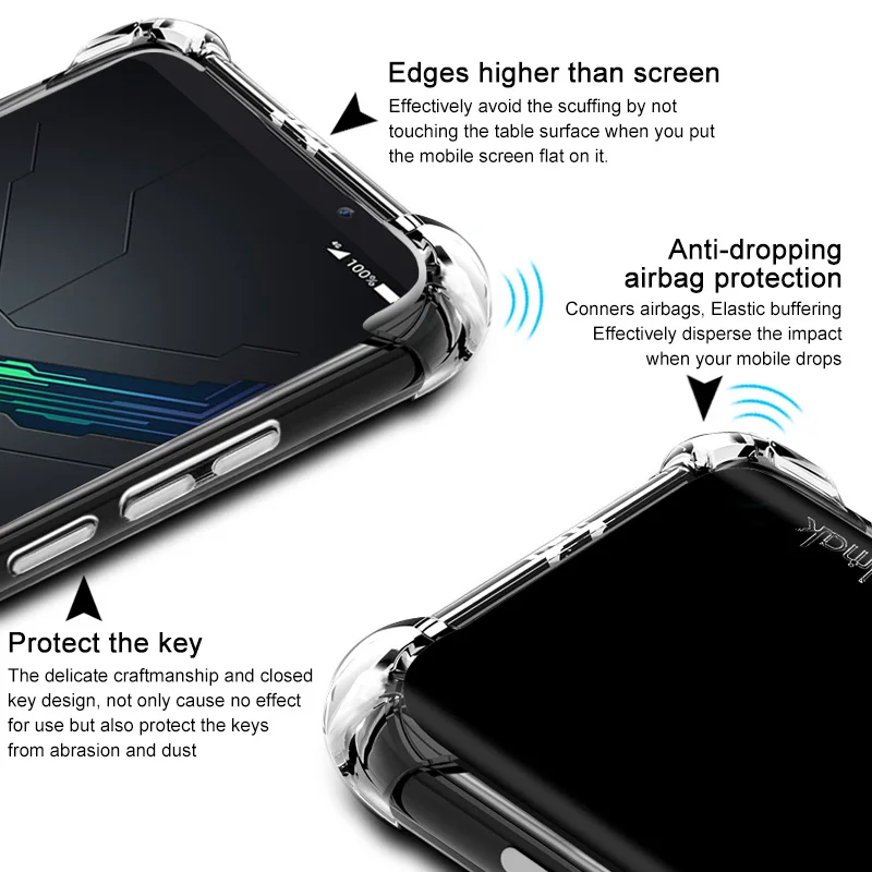 6.39'' Black Shark2 Crystal Case Black Shark 2 Case IMAK Clear Silicon TPU Cover for Funda Xiaomi BlackShark 2 Case BlackShark2 6.39'' Black Shark2 Crystal Case Black Shark 2 Case IMAK Clear Silicon TPU Cover for Funda Xiaomi BlackShark 2 Case BlackShark2
