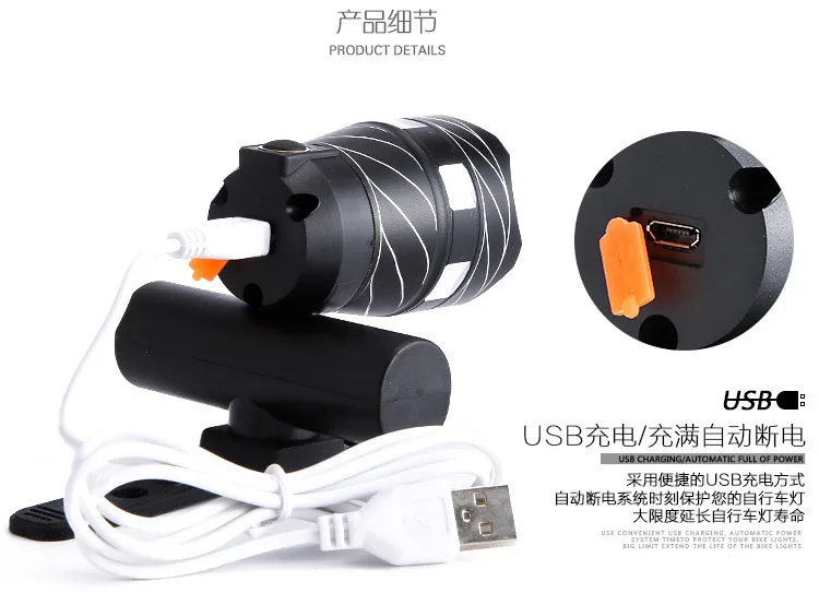 15000лм T6 USB задний свет регулируемый Велосипедный свет 3000 мАч перезаряжаемая батарея зум передняя фара для велосипеда