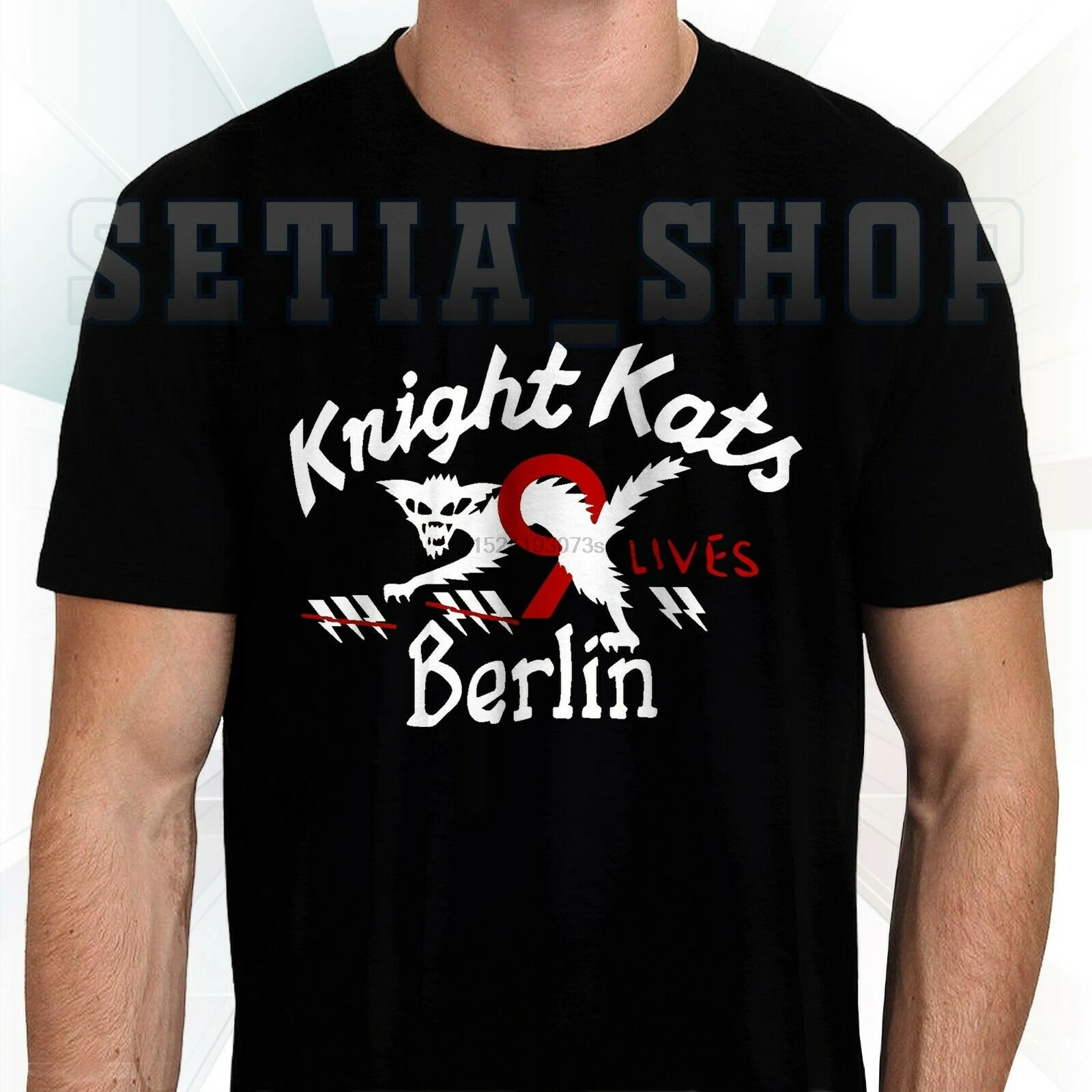 Черная футболка с логотипом Knight Kats Берлина 9 Lives MC Motorcycle Club размер S-3XL | Мужская