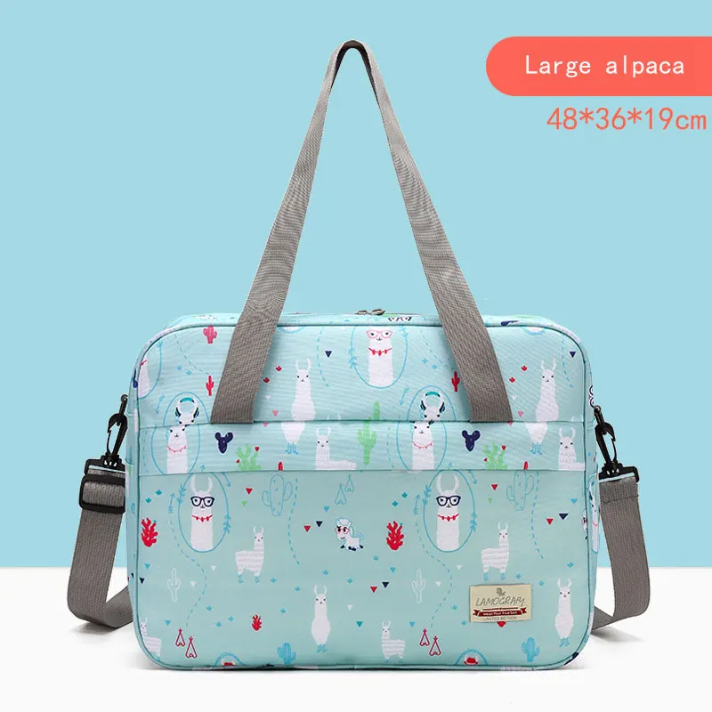 Large size Alpaca Многофункциональная сумка для мам, Большая вместительная сумка для подгузников для беременных, переносная сумка для подгузников, модная мультяшная сумка для мам, два размера, сумка для кормления - Цвет: Large size Alpaca