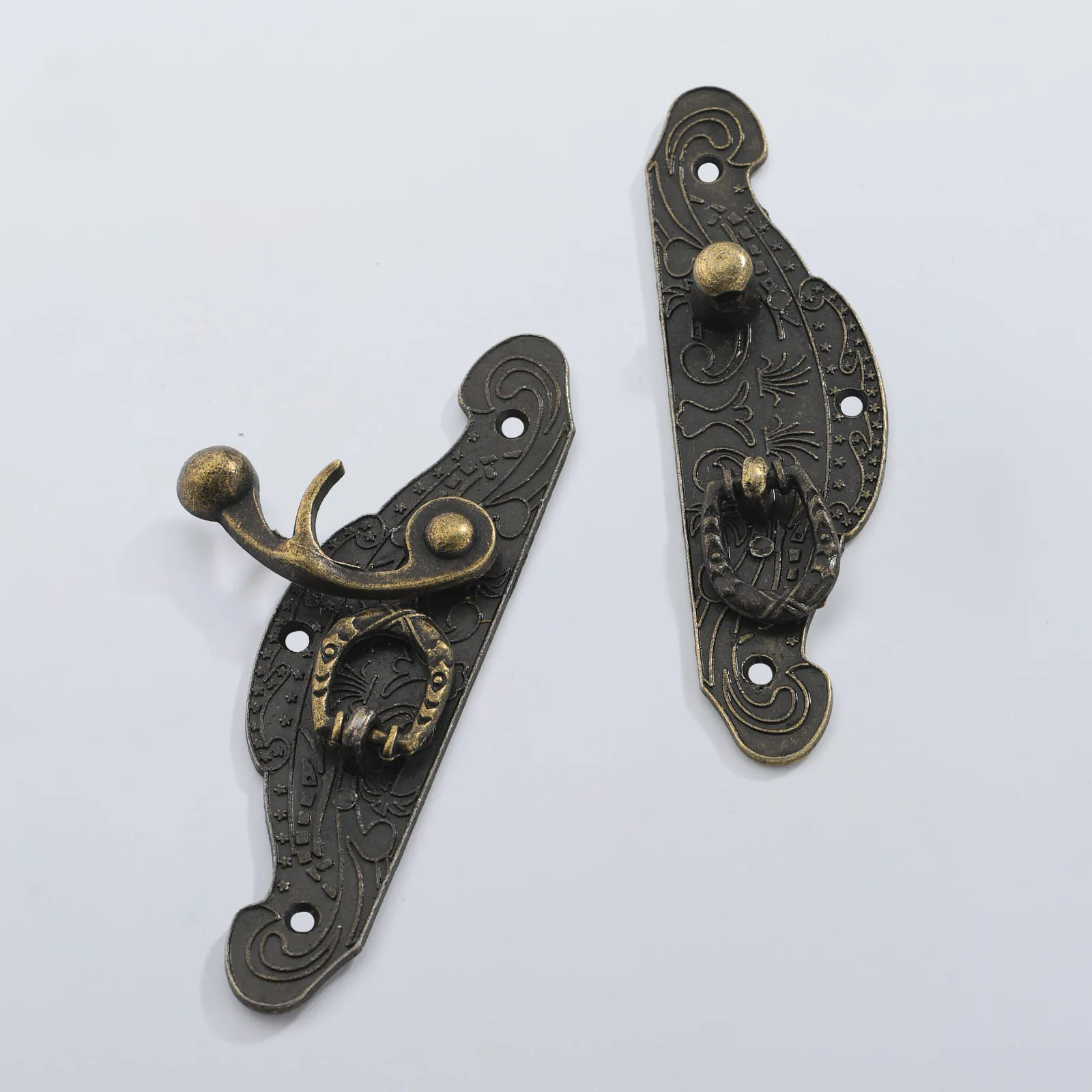 1x Antique Padlock Bronze/Gold Box Hasp Lock Catch Latches for Jewelry Box Suitcase Buckle Clasp Furniture Hardware