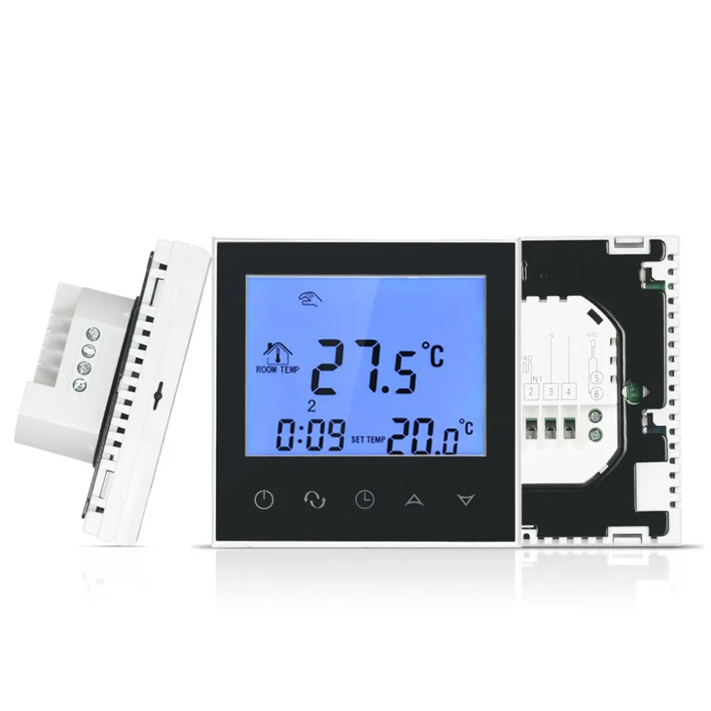 Спальня Электрический пол Отопление термостат NTC датчик температуры контроллер ЖК-дисплей сенсорный экран программируемый термостат