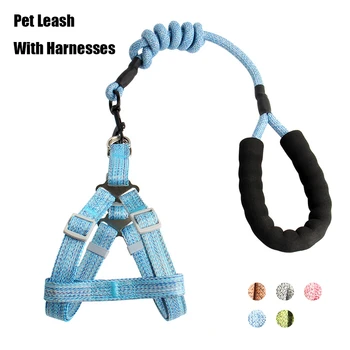 

Nylon Dog Collar Harness Heavy Duty Adjustable Harness Vest Walking Lead Large Medium Small Dog Bulldog Chihuahua Pet Supplies
