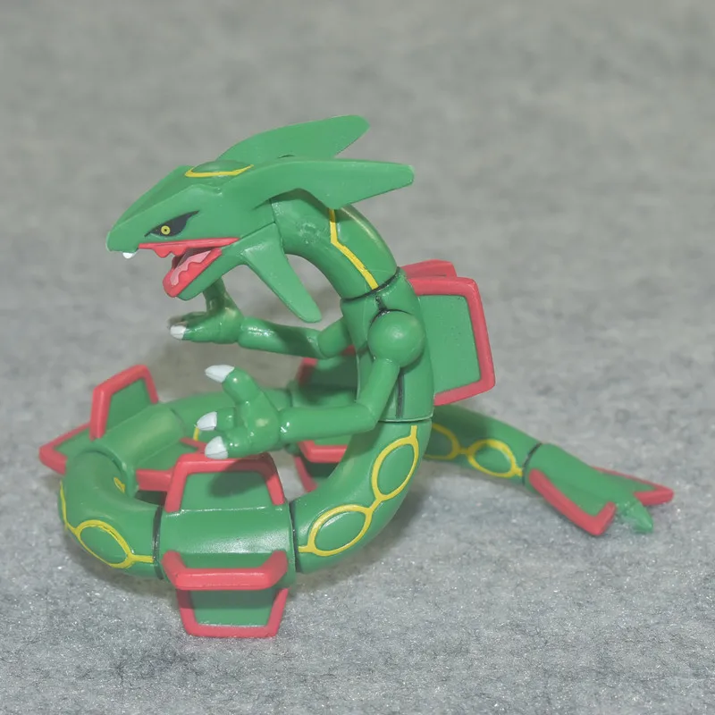 Аниме фигурки героев мультфильмов Rayquaza черного и зеленого цвета 7 см большой