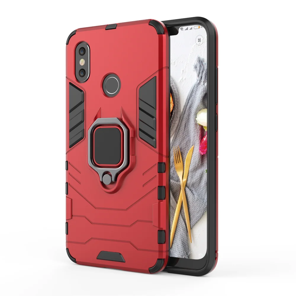 

Shockproof Armor Case for Xiaomi Mi 8 Case Ring Holder Stand Phone Back Cover for Xiomi Mi 8 MI8 Xiaomi8 Funda Capa