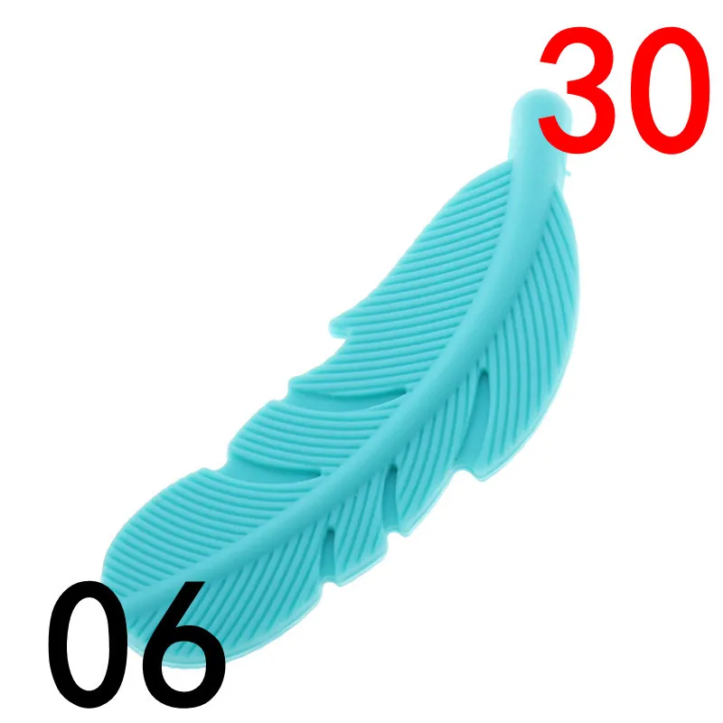 06 ATOB 30PCS Silicone Bite Beads Feather BPA Free Teether DIY Necklace Baby DIY Rodent Silicone Nursing Pendant Chewing Beads - Цвет: 06