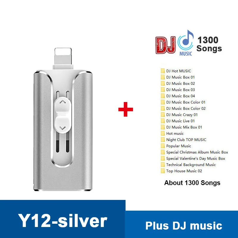 Y12-USB2.0-S-DJ ФЛЕШКА u disk OTG USB флэш-накопитель для флешки iPhone 11X7 8 6 XS XR/iPad/IOS/Android/ручка PC Drive 128 Гб 64 ГБ 32 ГБ 16 ГБ 3 в 1 микро-флеш-накопитель USB micro usb - Цвет: Y12-USB2.0-S-DJ