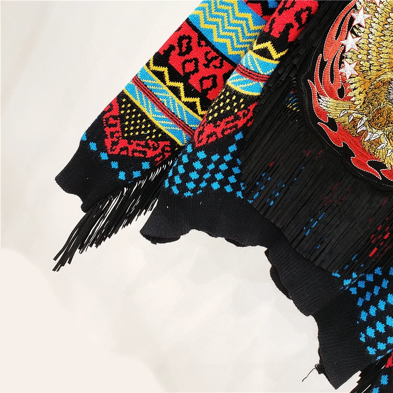 Осень-зима, женский корейский модный брендовый пуловер с круглым вырезом и длинным рукавом, короткий Стильный Национальный Модный свитер