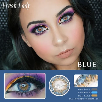 

2pcs/pair Yearly Colored Lenses Eyes Cosmetic Contacts Lenses Eye Beautiful Pupil Lentes De Contacto With Color Lenses Wholesale